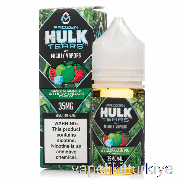 Vape Kalem Vape Mate Dondurulmuş Yeşil Elma Saman Kavun çiğnemek - Hulk Gözyaşları Tuzları - 30ml 50mg